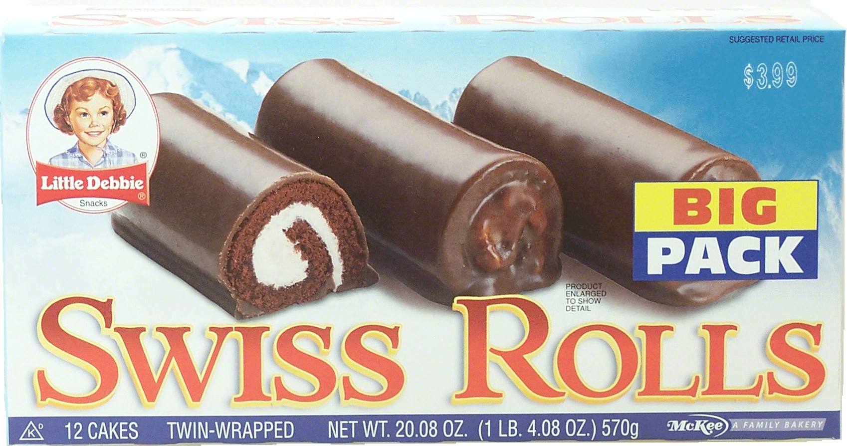 Little Debbie Swiss Rolls twin-wrapped snack cakes, 12-cakes, Big Pack Full-Size Picture